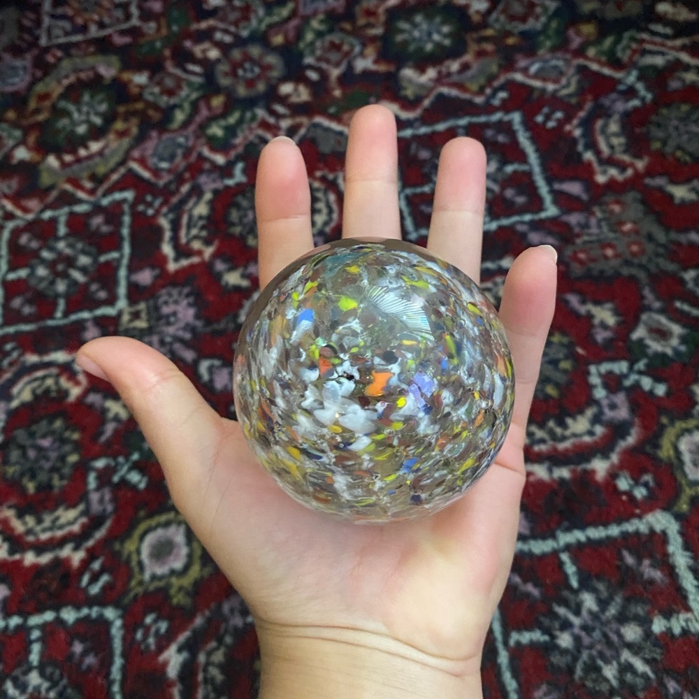 Glass Art Marble Vintage Paperweight